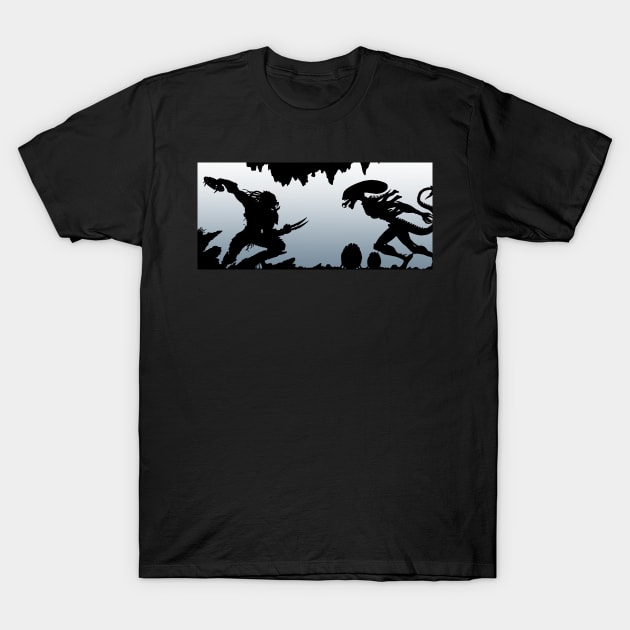 PREDATOR vs ALIEN silhouette T-Shirt by Ronzilla's Shopus Maximus